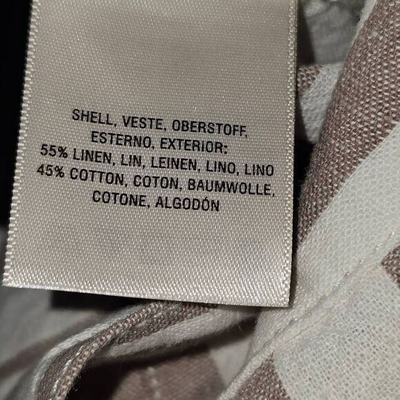 Anthropologie Womens Brown Oasis Stripe Linen Blend Pants 2 - Picture 6 of 6